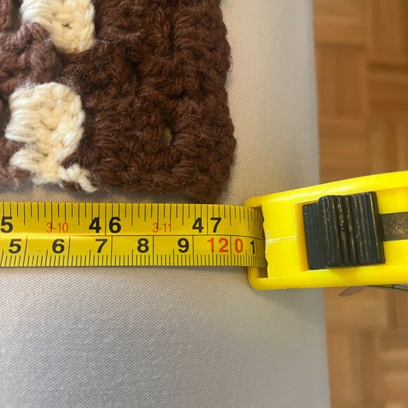 Vintage Afghan Blanket Throw 47" by 55" Cottagecore Boho Baby Purple Cream - Picture 2 of 8